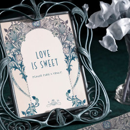 Rótulo del libro de visitas Dusty Blue William Mor