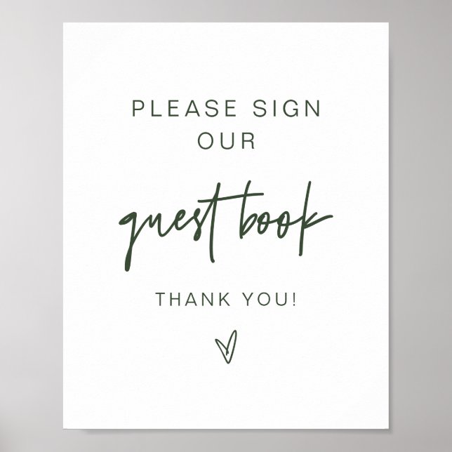 RÓTULO del libro de visitas MARLO Boho Forest Gree (Frente)