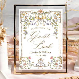 Rótulo del libro de visitas Ornate Victorian Grace