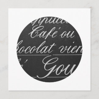 Rótulo del menú de la pizarra del café de París