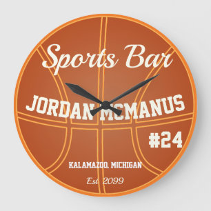 Rótulo del reloj del bar deportivo masculino de ba