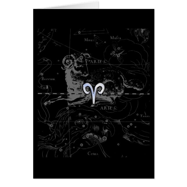 Rótulo del zodiaco del aries del estilo del cromo (Frente)