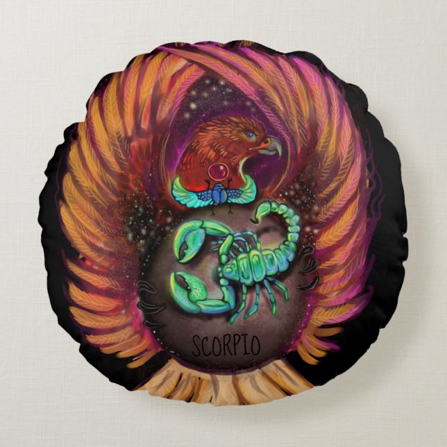 Rótulo Escorpio Zodiaco Almohada redonda (Anverso)