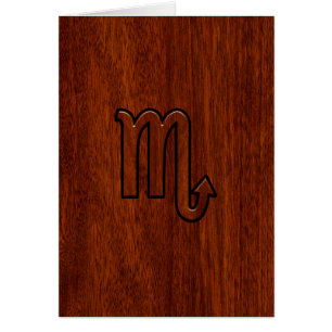Rótulo Escorpio Zodiaco en estilo caoba