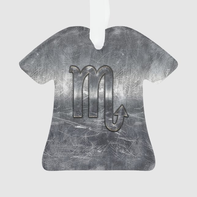 Rótulo Escorpio Zodiaco en la decoración de acero  (Anverso)