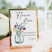 Rótulo Flower Bar, impresión de Wildflower Bouquet