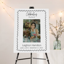 Rótulo funeral de fotografía simple de hoja