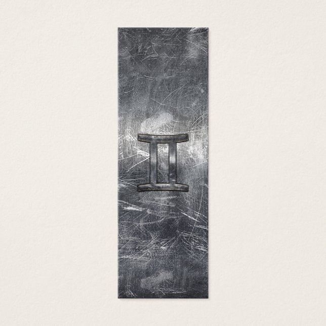 Rótulo Gemini en estilo de acero al aire libre (Frente)