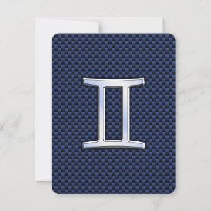 Rótulo Gemini Zodiac al estilo de la fibra de carb