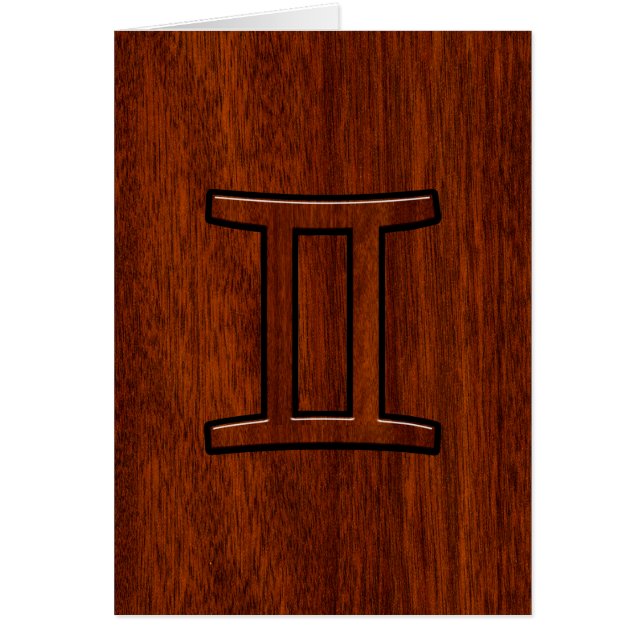 Rótulo Gemini Zodiac al estilo de la madera de cao (Frente)