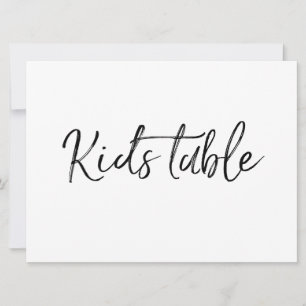 Rótulo "Kids Table"   Letras de mano con estilo
