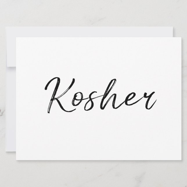 Rótulo "Kosher" | Letras de mano con estilo (Anverso)