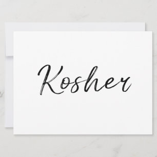 Rótulo "Kosher"   Letras de mano con estilo