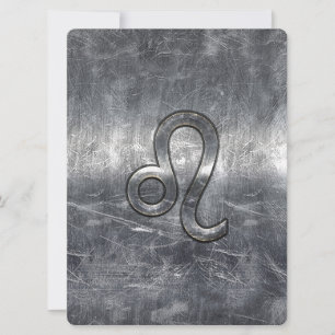 Rótulo Leo Zodiac en estilo angustiado