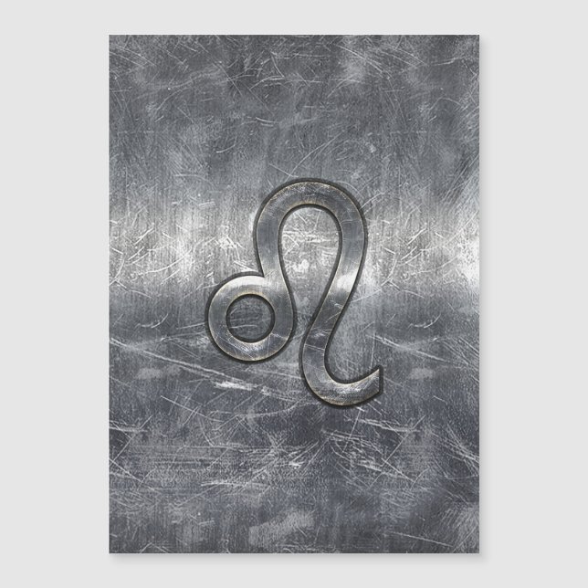 Rótulo Leo Zodiac en estilo industrial (Anverso)