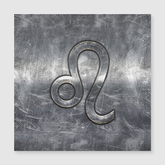 Rótulo Leo Zodiac en estilo industrial (Anverso)