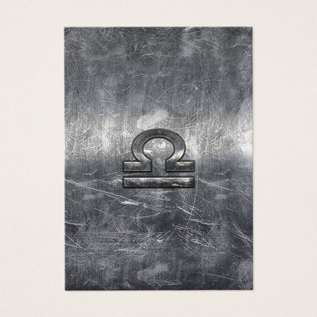 Rótulo Libra Zodiac al estilo de acero granulado p (Frente)