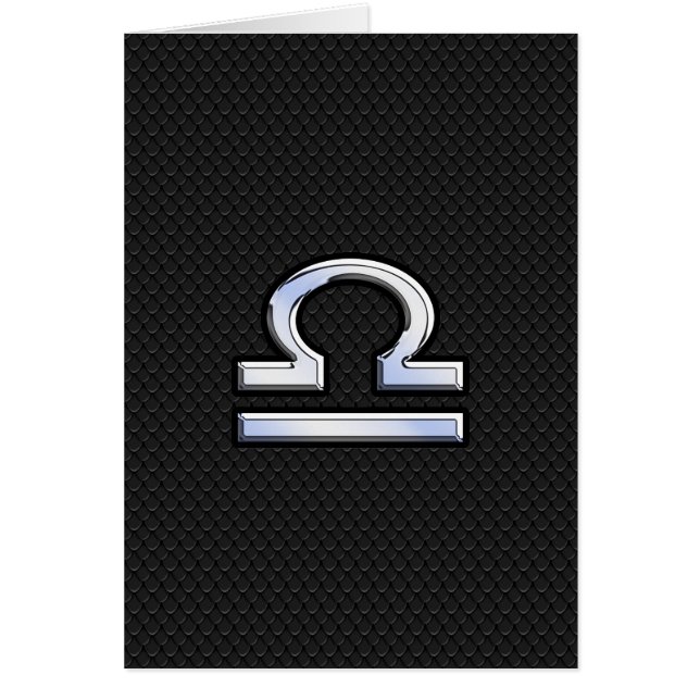 Rótulo Libra Zodiac plateado sobre el estilo de pi (Frente)