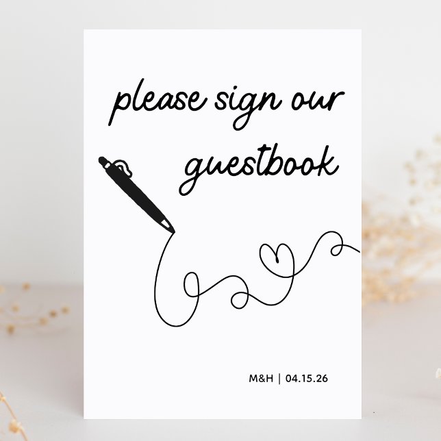 Rótulo nuestro libro de visitas Rótulo Boda Minima (Guide guests to your guestbook with elegance—perfect for weddings, engagements, and more.)