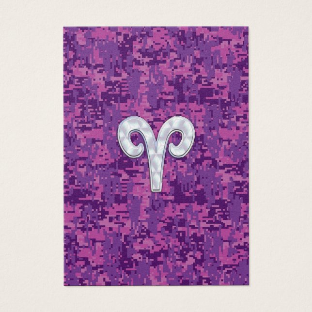 Rótulo Pearl Like Aries Zodiac en camo digital (Frente)