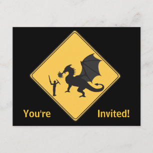 Rótulo por carretera - Invitación a Knight y Drago