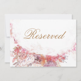Rótulo reservado de Boda de flores rosadas de prim