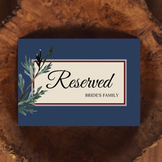 Rótulo reservado de Boda de Invierno Azul Pino (Subido por el creador)