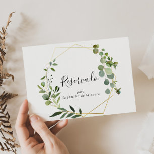 Rótulo reservado de Boda español verde tropical
