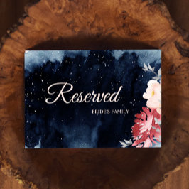 Rótulo reservado de Boda floral nocturno Starry