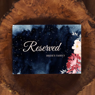 Rótulo reservado de Boda floral nocturno Starry
