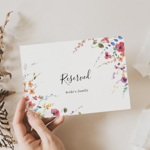 Rótulo reservado de Boda Floral Silvestre Clásico