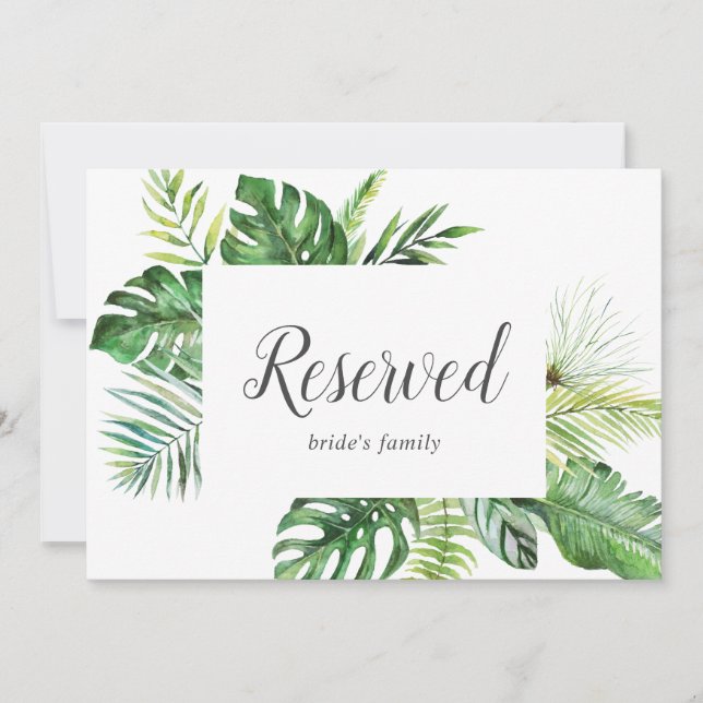 Rótulo reservado de palmas tropicales salvajes (Anverso)