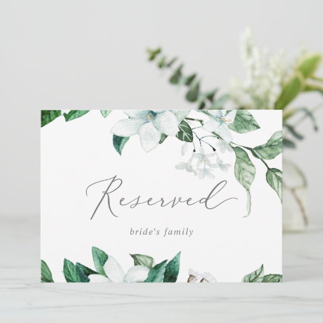 Rótulo reservado de Woodland Greenery Boda (Anverso de pie)