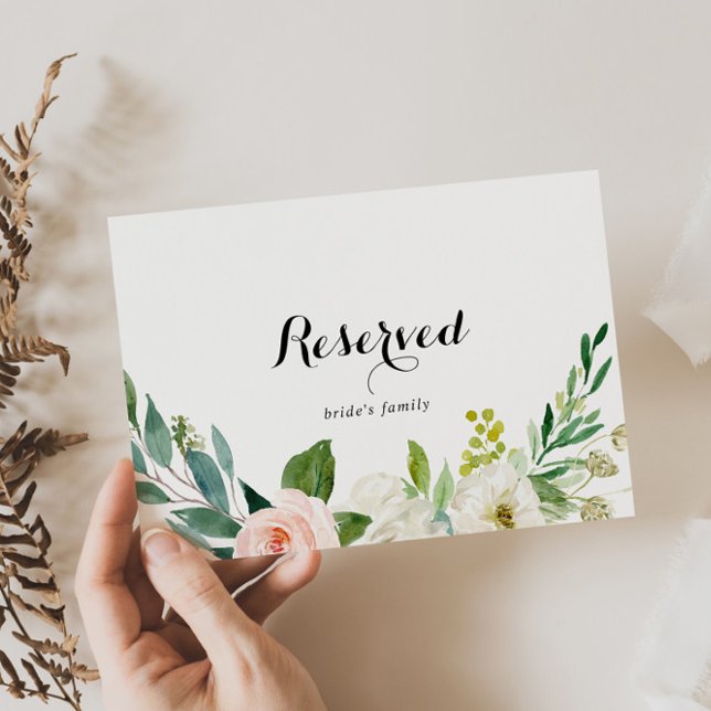 Rótulo reservado del Boda de follaje verde floral  (Subido por el creador)