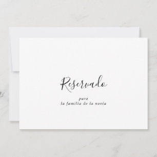 Rótulo reservado simple de Boda español
