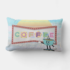Rótulo retro café almohada lumbar