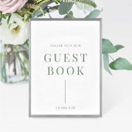 Rótulo Sage Green Modern Elegant Wedding Guestbook