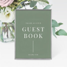 Rótulo Sage Green Modern Elegant Wedding Guestbook