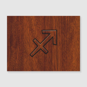 Rótulo Sagittarius Zodiac al estilo marrón caoba