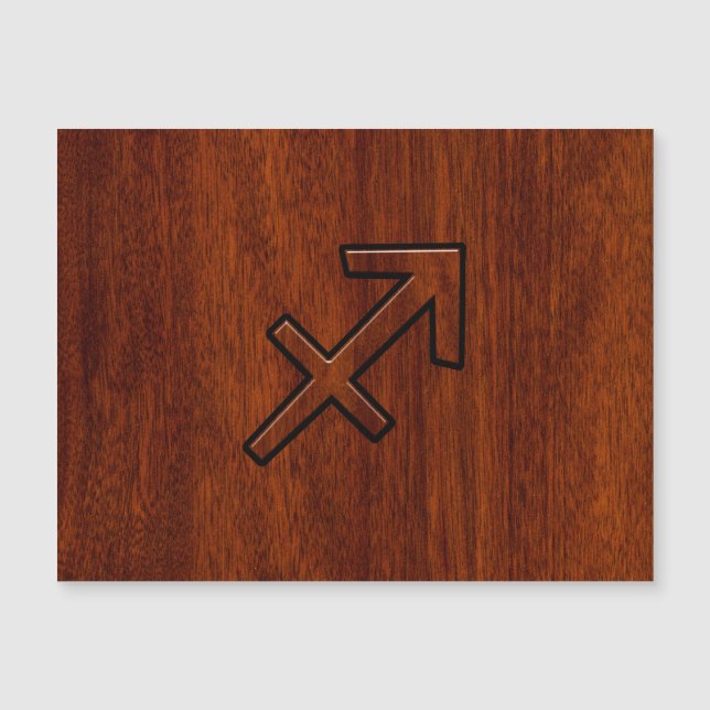 Rótulo Sagittarius Zodiac al estilo marrón caoba (Anverso)