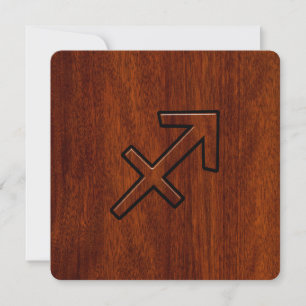 Rótulo Sagittarius Zodiac en estilo caoba