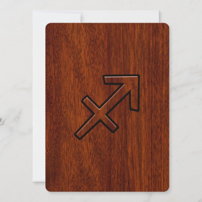 Rótulo Sagittarius Zodiac en estilo caoba (Anverso)
