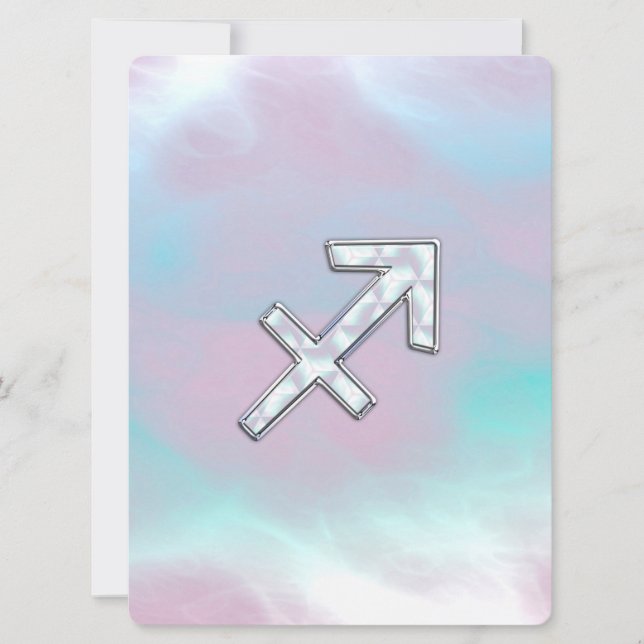 Rótulo Sagittarius Zodiac sobre la madre del estil (Anverso)