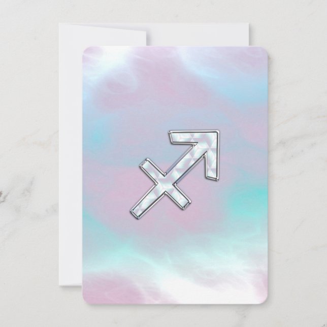 Rótulo Sagittarius Zodiac sobre la madre del estil (Anverso)