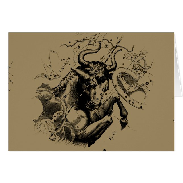 Rótulo Taurus Constellation Hevelius alrededor de  (Anverso (Horizontal))