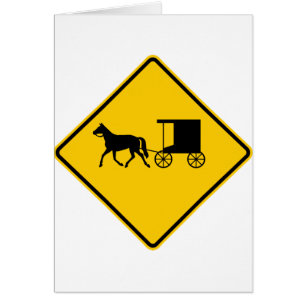 Rótulo traído por caballo de la carretera del