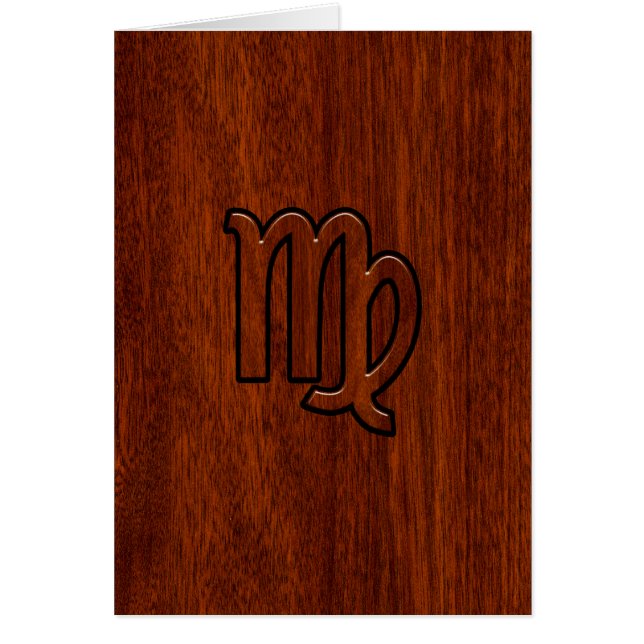 Rótulo Virgo al estilo de la madera de Mahogany (Frente)