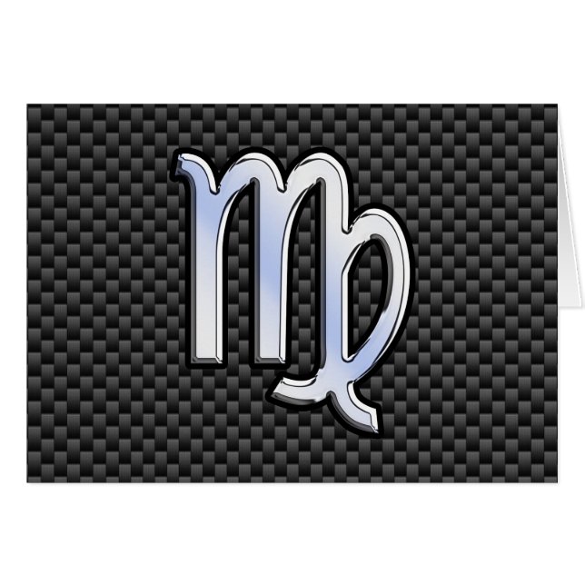 Rótulo Virgo Zodiac al estilo de la fibra de carbo (Anverso (Horizontal))