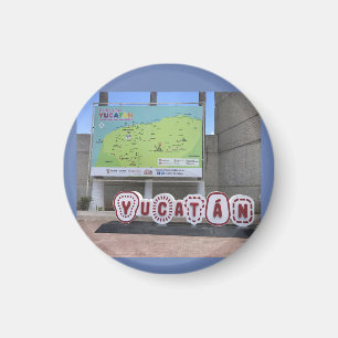 Rótulo y Mapa de Yucatán, imán de México