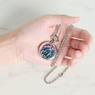 Rótulo Zodiac Aquarius Goddess Reloj de collar de 